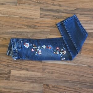Sandro Ferrone Roma Made in Italy Embroidered Floral Jeans Size 4